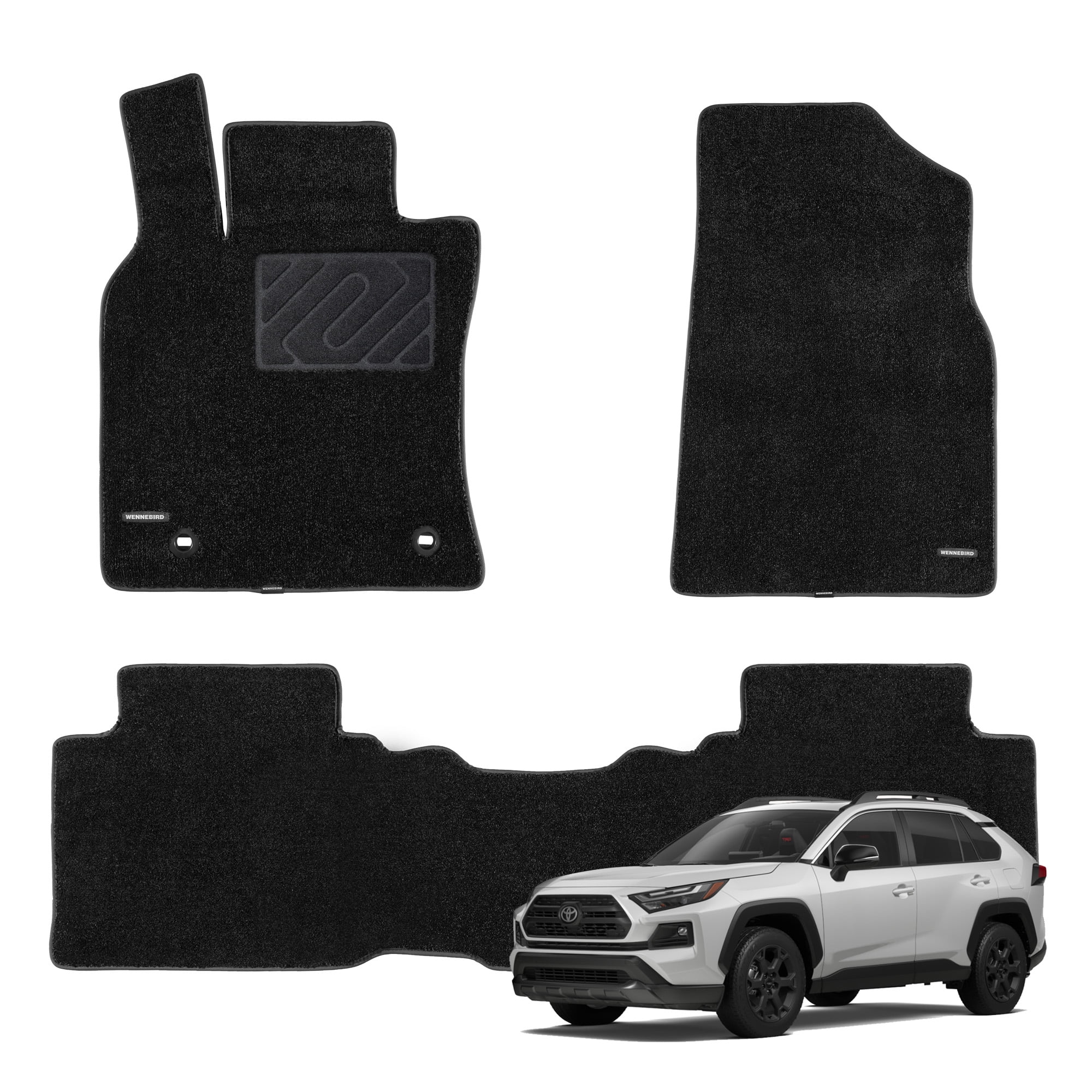 WENNEBIRD Superior Carpet Floor Mats for 2019 2025 Toyota RAV4 2021 2025 Toyota Venza 0.5 inch Thickness Rugs 3pc