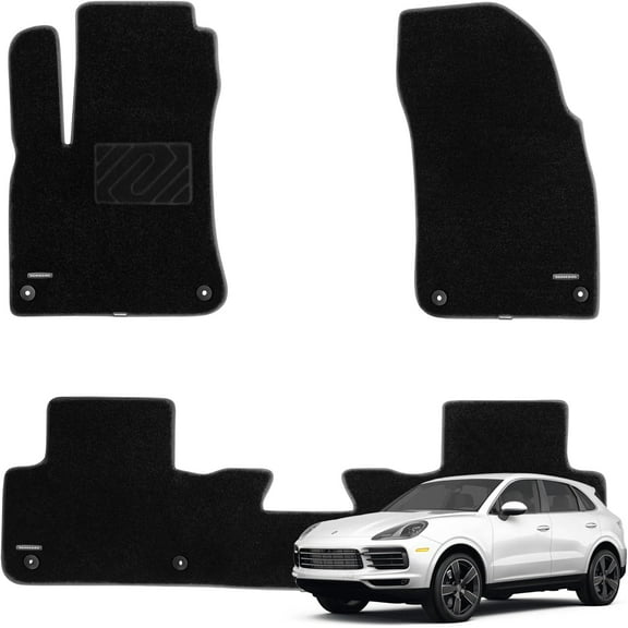 WENNEBIRD Superior Carpet Floor Mats for 2019-2025 Porsche Cayenne / Cayenne Coupe, 0.5 inch Thickness Rugs - 3pc