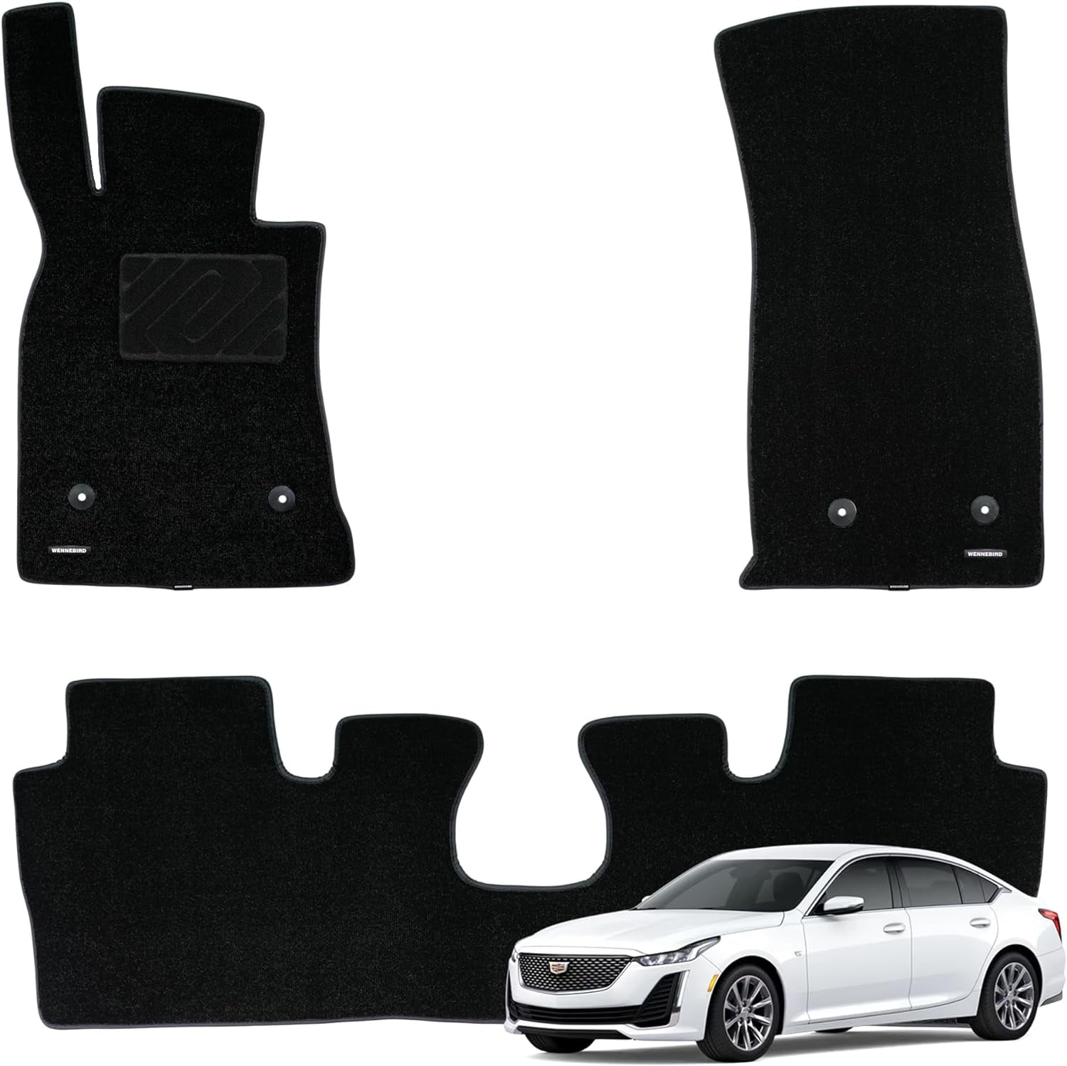 WENNEBIRD Superior Carpet Floor Mats for 20202024 Cadillac CT5 / CT5 VSeries, 0.5 inch