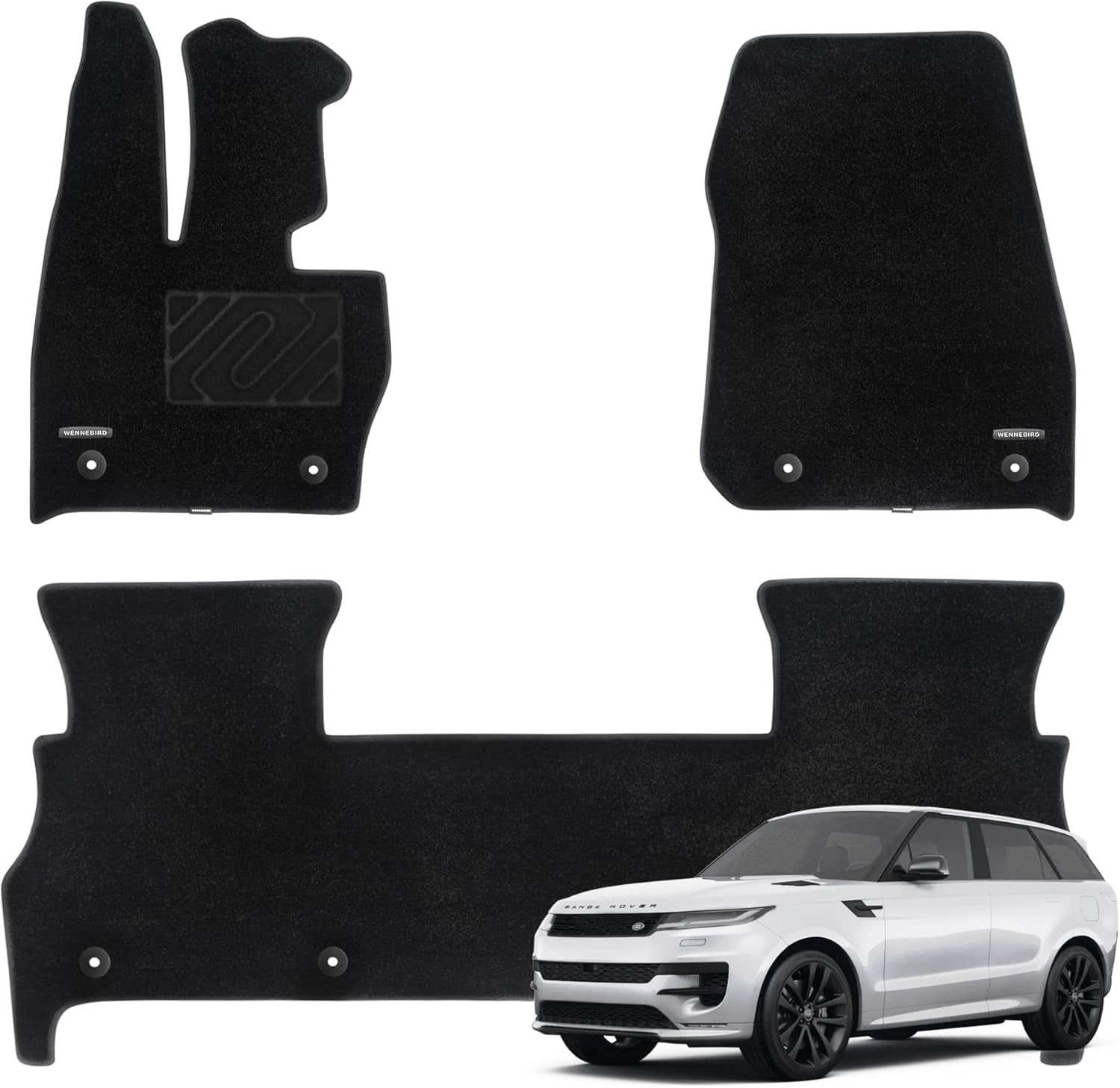 WENNEBIRD Superior Carpet Floor Mats for 2023-2025 Land Rover Range ...