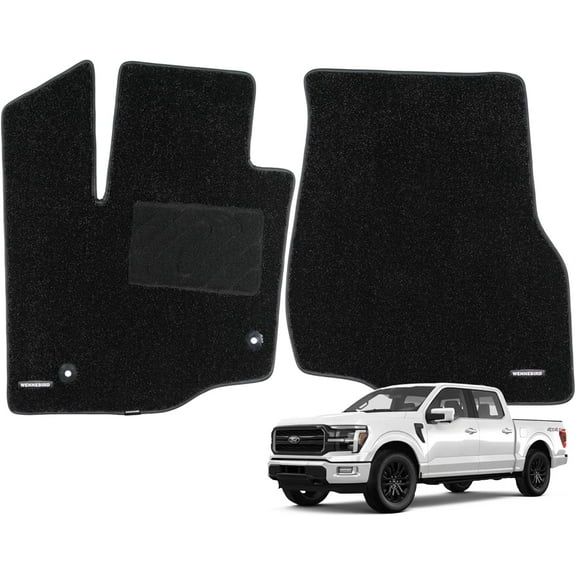 WENNEBIRD Superior Carpet Front Row Floor Mats for 2015-2025 Ford F-150 / F-150 Lightning, 0.5 inch Thickness Rugs - 2pc