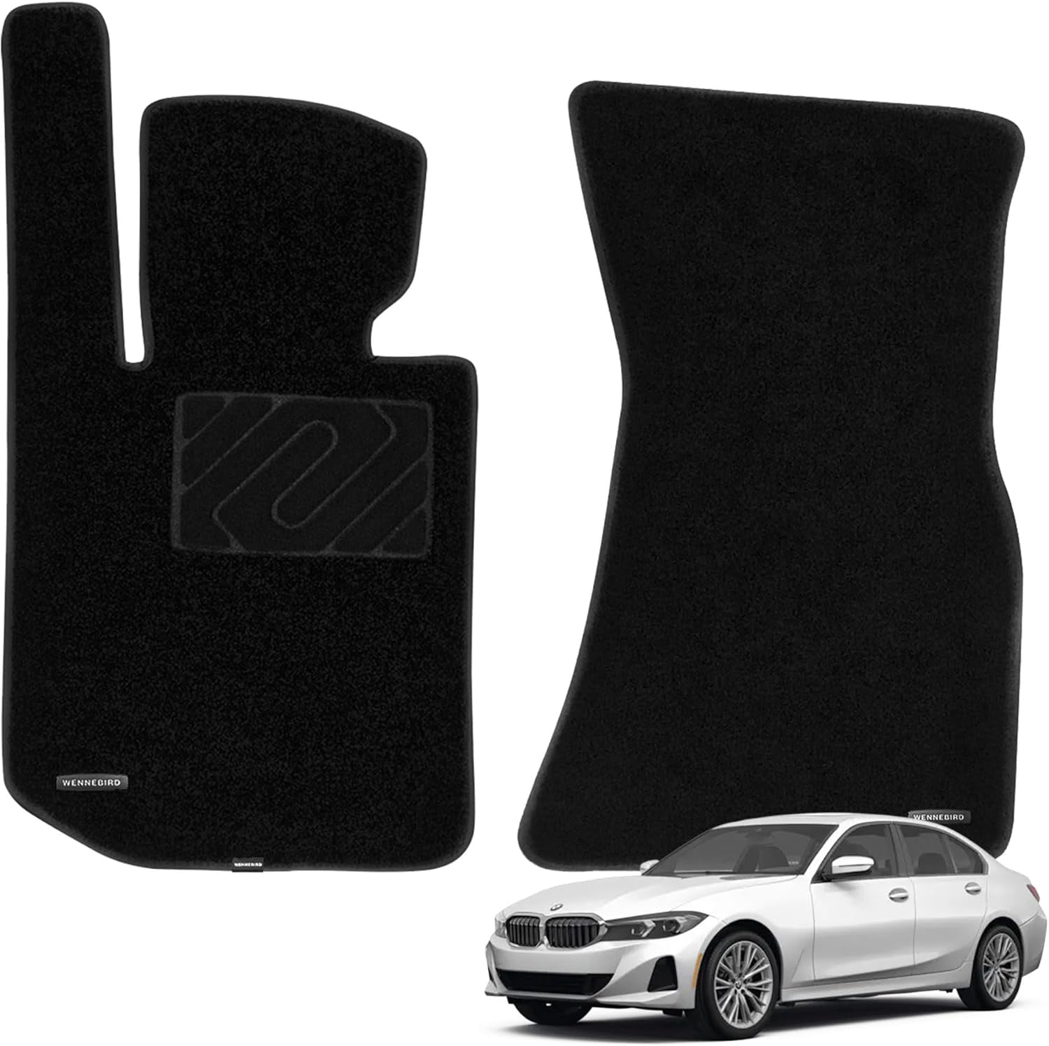WENNEBIRD Superior Carpet Front Row Floor Mats for 2019-2025 BMW 330i ...