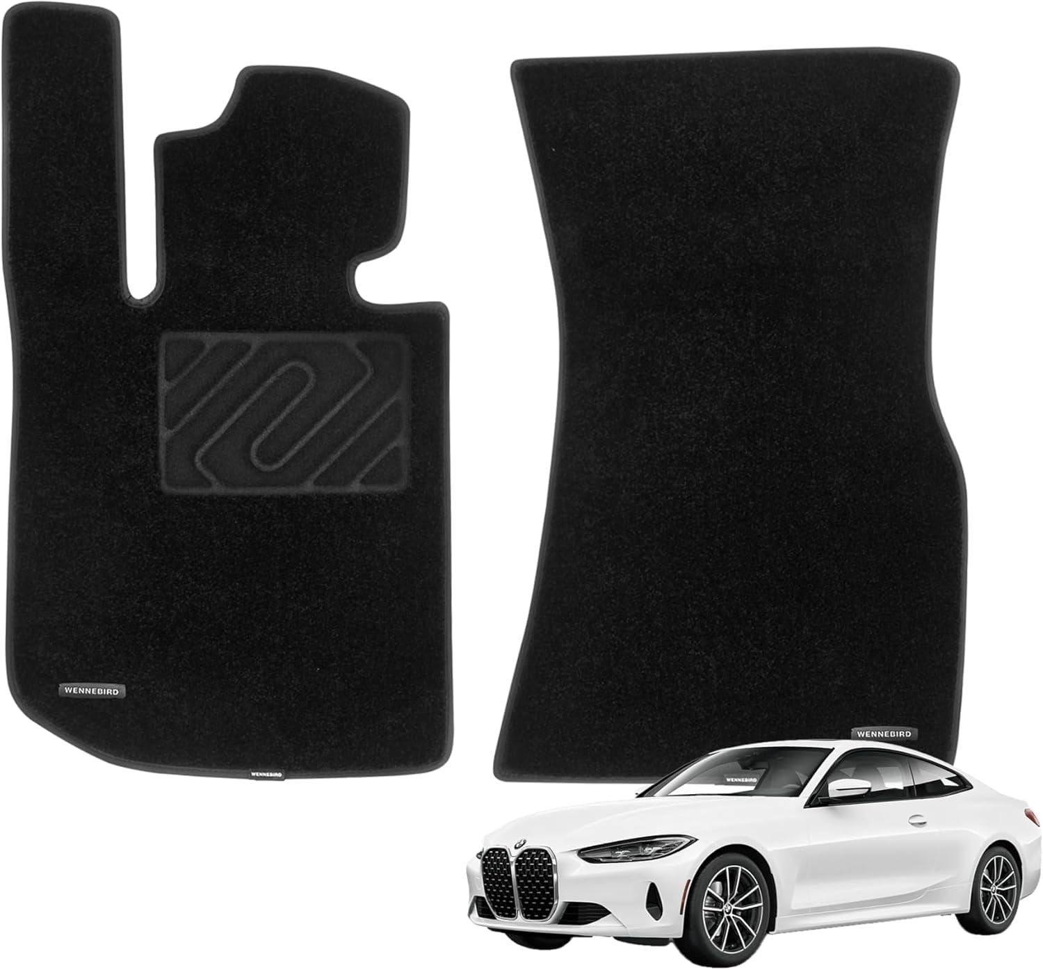 WENNEBIRD Superior Carpet Front Row Floor Mats for 2021-2025 BMW 430i ...