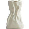 thumbnail image 1 of WENSHUO  Grab Paper Bag Ceramic Vase, Small Bud Vase for Living Room, Dinner Table Decoration, 1 of 5