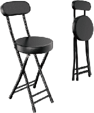 WENTUM Dining chairs,Cushioned Padded Folding Stool,23.6-Inch Counter Height Bar Stool,Portable Folding Stool with Handle for Fishing Hiking Gardening Travel BBQ