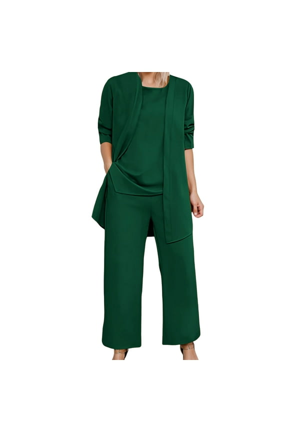 Casual Women's Trousers Suit Comfortable and Stylish Long Pants Set for Daily Wear and Ideal for Spring and Summer Season Grandmother of the Bride Dress Wedding Pant Suits for Women Dressy