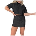 thumbnail image 1 of WENWU Cropped Tee Skort Set Sweat Skirt Sets Women 2 Piece Outfits Two Piece Tennis Skirt Set for Women Bathing Skirts for Women Rompers Women, 1 of 5
