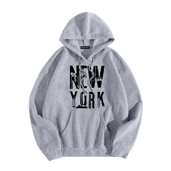 WENWU Hoodies Sweatshirt for Women Long Sleeve Pullover Sweatshirts Cute Hoodies Light Gray Sweatshirt for Women Fall Hoodies for Women Clothing for Women