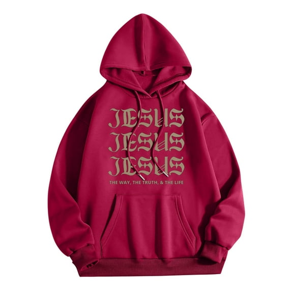 WENWU Hoodies for Women Jesus Loves You Hoodies Graphic Hoodie Oversized Women Pullover Women Fall Clothes Preppy Clothes