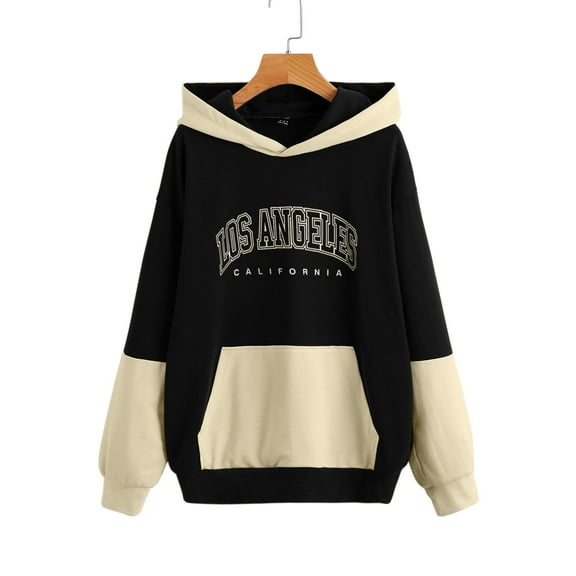 WENWU Hoodies for Women Long Sleeve Hoodie Pullovers for Women Oversized Hoodie for Women Black Sweater Fall Basics Young Women's Wear