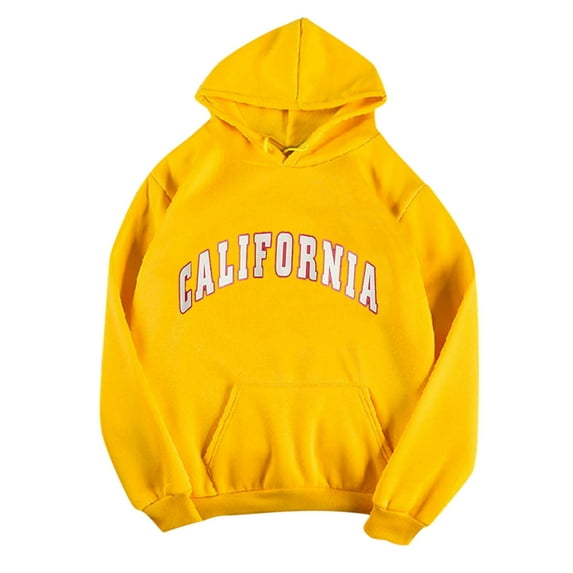 WENWU Hoodies for Women Long Sleeve Womens Pullover Oversized Hoodies for Women Yellow Sweatshirt Winter Outfits for Women 2025 Young Women