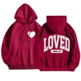 thumbnail image 1 of WENWU Hoodies for Women Long Sleeve Womens Pullover Sweatshirt Baggy Hoodies Red Hoodie Women Fall Tops Graphic Hoodies for Women, 1 of 7
