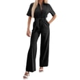 thumbnail image 1 of WENWU Jumpsuit Women's Elegant Long Short Sleeve Plain Jumpsuit Festive Summer Casual Playsuit Romper with Belt off the Shoulder Rompers for Women Designer Jumpsuits, 1 of 6