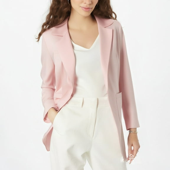 WENWU Ladies Long Sleeve Solid Color Jacket for Women Casual Business Suit Coat Stylish Workwear Outerwear Juniors Outerwear Women S down Jacket with Hood