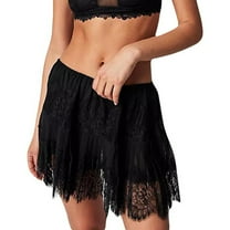 WENWU Ladies' Solid Color Ballet Style High Waisted Half Skirt with Irregular Hem and Lace Ruffle Cow Print Skirt Puffy Skirt