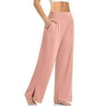 thumbnail image 1 of WENWU Pants for Women Business Casual Outfits for Women Pink Pants Loose Fitting Pants for Women Elastic Waist Pants for Women Summer Clothes for Women, 1 of 3