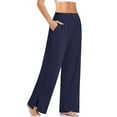 thumbnail image 1 of WENWU Pants for Women Casual Pants Dark Blue Pants for Women Lightweight Pants Women Wide Leg Pants for Women with Pockets Summer Pants for Women 2025, 1 of 3
