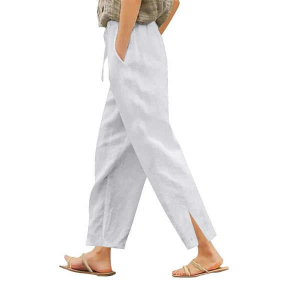 WENWU Pants for Women Ladies Casual Pants Light Gray Womens Pants Lounge Pants Women Wide Leg Lounge Pants with Pockets Fall Pants