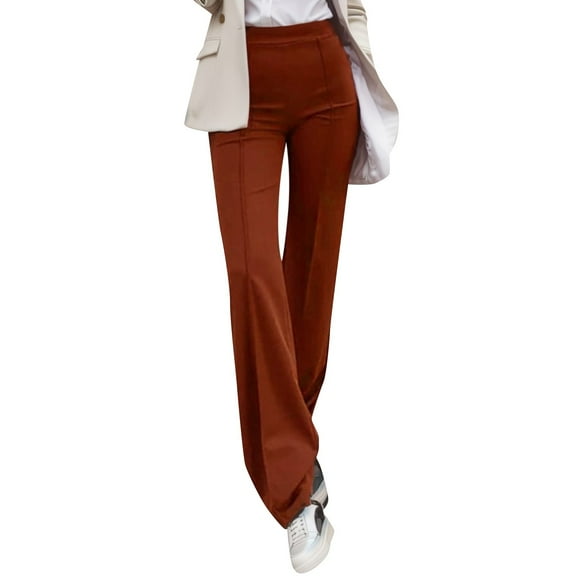 WENWU Pants for Women'S Casual Pants Brown Work Pants for Women Loose Work Pants for Women Wide Leg Pants with Pockets Women'S Fall Pants