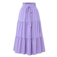 thumbnail image 1 of WENWU Summer Skirts for Women Boho Floral Tiered Maxi Skirt Drawstring High Waisted Flowy Ruffle A Line Skirt plus Size Denim Skirt Pleated Denim Skirt, 1 of 5