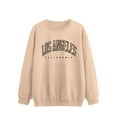 thumbnail image 1 of WENWU Sweatshirt for Women Long Sleeve Sweatshirt Womens Pullover Khaki Womens Crewneck Sweatshirt Fall Hiking Clothes for Women Young Women, 1 of 5