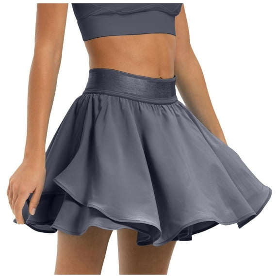 WENWU Tennis Skirt for Women Athletic Skorts Mini Pleated Skirt High Waisted Workout Running Skirt Layered Skirts Plaid Skirts Bed Skirts Twin
