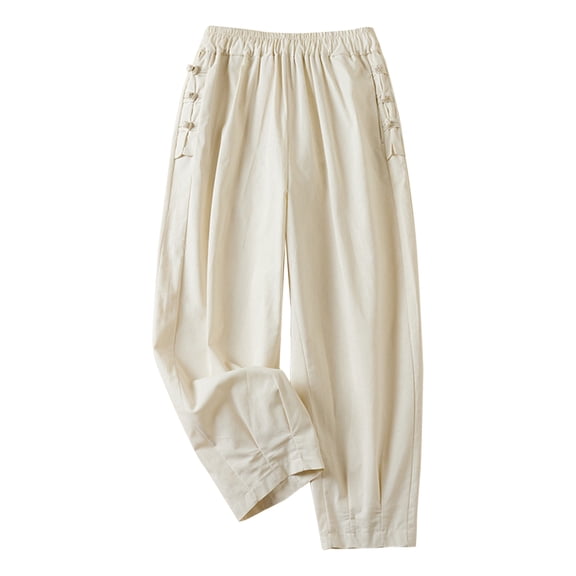 WENWU Women Pants Women Casual Pants Beige Baggy Pants Trouser Style Lounge Pants Women Wide Leg Trousers Summer Clothes for Women