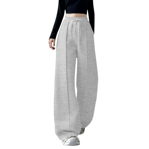 WENWU Women Pants Women'S Casual Pants Grey Pants Comfy Pants Women Work High Waisted Wide Leg Pants for Women with Pockets Womens Capris for Summer