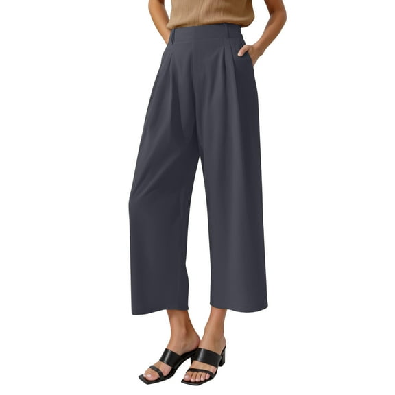 WENWU Women'S Pants Business Casual Pants for Women Grey Pants Women Comfortable Pants for Women for Work Wide Leg Cargo Pants for Women with Pockets Womens Summer Pants