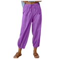 thumbnail image 1 of WENWU Women'S Pants Casual Pants Women Purple Pants Lounge Pants for Women Wide Leg Cargo Pants for Women with Pockets Fall Pants for Women, 1 of 5