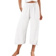 thumbnail image 1 of WENWU Women'S Pants Women Casual Pants White Baggy Pants Loose Work Pants for Women Elastic Waist Pants for Women with Pockets Women Summer Pants, 1 of 6