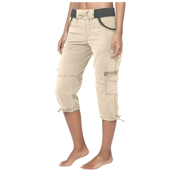 WENWU Women'S Pants Women'S Pants Casual Beige Baggy Pants Womens Comfortable Pants Cargo Pants Women High Waisted Women Fall Pants
