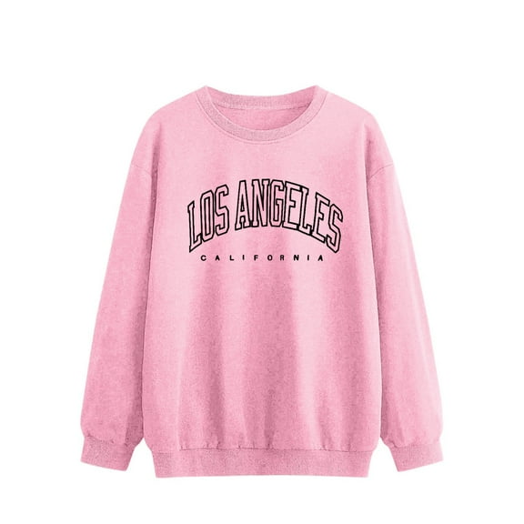 WENWU Women’S Sweatshirt Long Sleeve Sweatshirt Womens Pullover Tops Pink Cute Crewneck Sweatshirt Winter Outfits for Women 2025 Trendy Comfort Sweatshirt