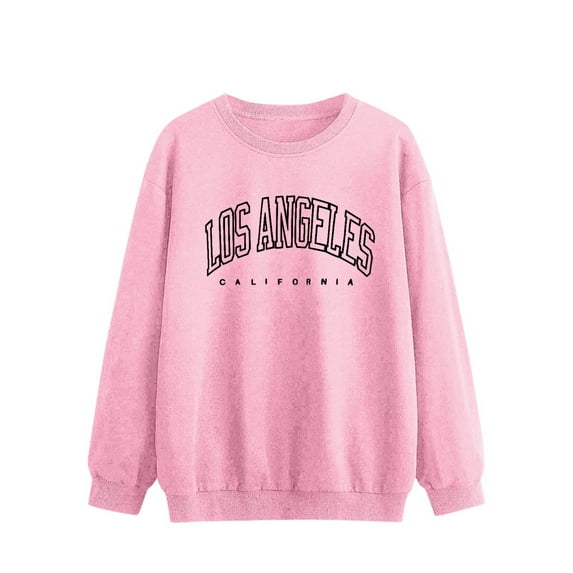 WENWU Women’S Sweatshirt Long Sleeve Sweatshirt Womens Pullover Tops Pink Cute Crewneck Sweatshirt Winter Outfits for Women 2025 Trendy Comfort Sweatshirt