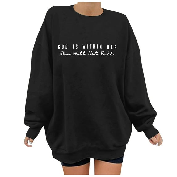WENWU Women'S Sweatshirt Sweat Shirts Women Long Sleeve Women Pullover Sweatshirt Black Sweatshirts Womens Fall Clothes Young Women'S Wear