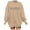 thumbnail image 1 of WENWU Women'S Sweatshirt Womens Long Sleeve Sweatshirt Pullover Sweatshirts for Women Khaki Crewneck Sweatshirts Women Cute Fall Sweatshirts Street Style Clothes, 1 of 6