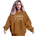 thumbnail image 1 of WENWU Women Sweatshirt Long Sleeve Sweatshirt Pullover Women Gold Women'S Crewneck Sweatshirts Fall Essentials Women Clothing Casual Wear, 1 of 4