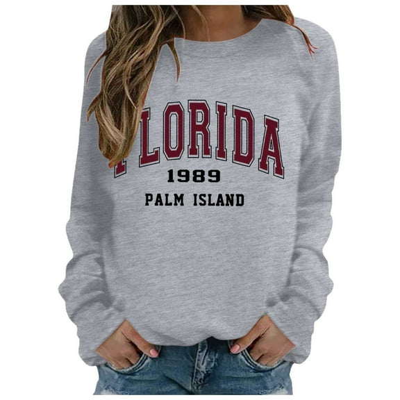 WENWU Women Sweatshirt Womens Long Sleeve Sweatshirt Womens Pullover Sweatshirt Light Gray Sweatshirts Women'S Winter Clothes Trendy Clothes