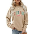 thumbnail image 1 of WENWU Women Sweatshirts Long Sleeve Sweatshirt for Womens Pullover Brown Crewneck Sweatshirt Women Winter Sweatshirts Trendy Clothes for Teen Girls, 1 of 4