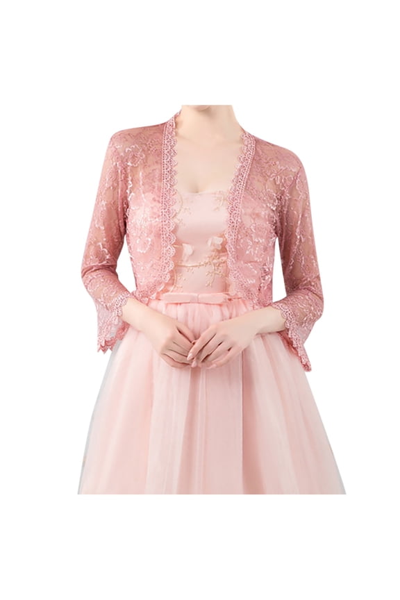 Women's Dress Lace Shoulder Yarn with Trumpet Sleeves Multicolor Everyday Cardigan Knit Long Cardigan Duster Cardigan for Women