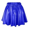 thumbnail image 1 of WENWU Women's Fashion High Waist Pleated Solid Color Short Skirt Loose Skirt Metallic Skater Skirt Sparkly Shiny Flared Pleated A Line Mini Skort Leather Skirts Ballet Skirts for Women, 1 of 3