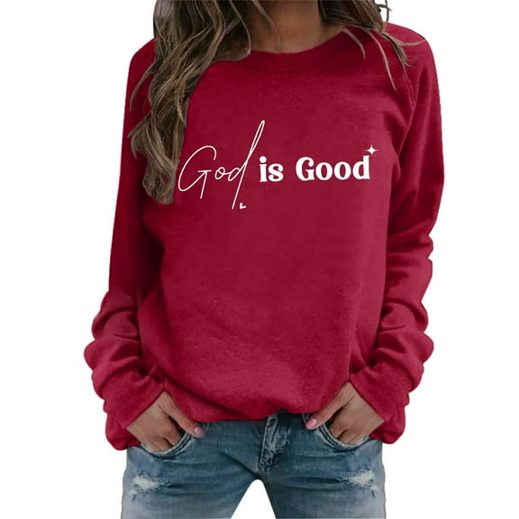 WENWU Women's Hoodies Sweatshirts Jesus Loves You Hoodie Letter Print Christian Sweatshirt Oversized Pullover Sweatshirt Fall Essentials Casual Wear