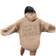 thumbnail image 1 of WENWU Women's Hoodies Sweatshirts Jesus Loves You Hoodie Letter Print Sweatshirt Oversized Women Hoodies Pullover Fall Clothes for Women Trendy Womens Clothes, 1 of 6