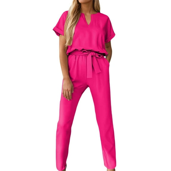 WENWU Women's Jumpsuit Short Sleeve V Neck Casual Romper Playsuit Elegant Loose Overalls for Streetwear Dating Shopping plus Size Rompers for Women Short Jumpsuits for Women Strapless