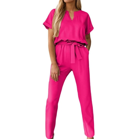WENWU Women's Jumpsuit Short Sleeve V Neck Casual Romper Playsuit Elegant Loose Overalls for Streetwear Dating Shopping plus Size Rompers for Women Short Jumpsuits for Women Strapless