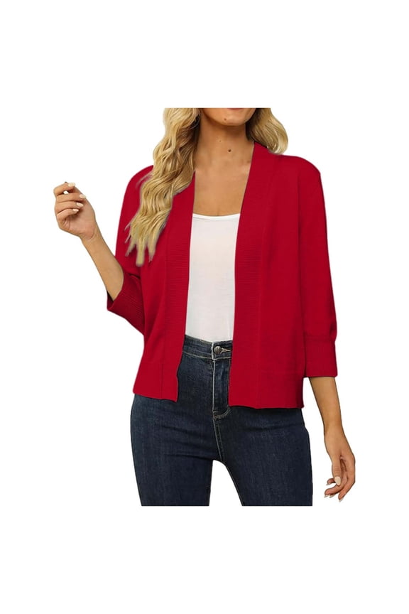 Women's Lightweight Lace Crochet Cardigan 3/4 Sleeve Knit Shawl Top Duster Cardigan for Women Womens V Neck Sweater