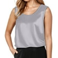 thumbnail image 1 of WENWU Women's Pure Color Silk Strap Tank Top with Round Neck 2xl Tops Dress Top, 1 of 4