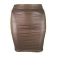 thumbnail image 1 of WENWU Women's Shiny Metallic Mini Skirt Wet Look Leather Short Skirt Stretch Pencil Party Skirt High Waist Clubwear Ballet Skirt Women Daybed Skirt, 1 of 3
