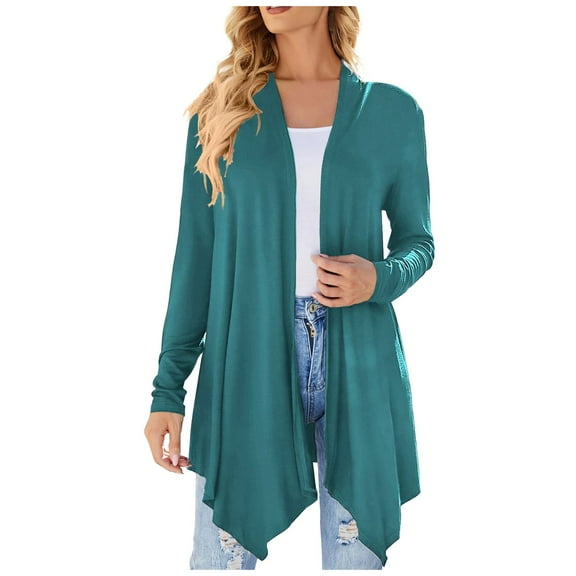 WENWU Women's Sleeveless Cardigan Women's Summer Lightweight Open Front Hanging Long Proof Asymmetrical Vest Summer Light Weight Cardigan Limited Sweater Women