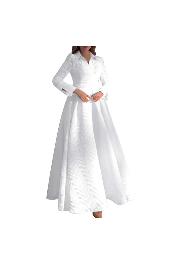 Women's Solid Color Front Chest Bead Embroidery Lace Zipper Strap French Retro Long Sleeved Fashionable Slim Fitting Dress Dress Womens Dresses Metallic Formal Dresses for Women